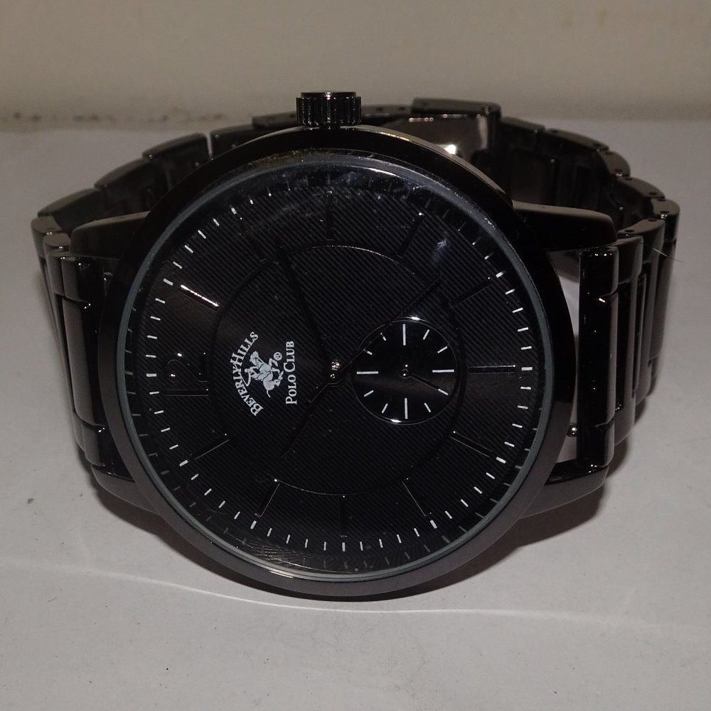 Beverly Hills Polo Black Metal Wrist Watch